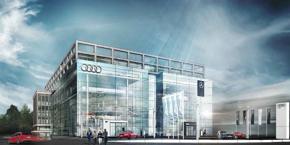 在莫斯科的奔驰和奥迪的经销商中心将建立一个建设性的结构