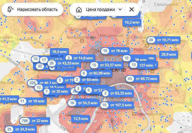 “杨德克斯”设计了莫斯科和圣彼得堡住房价格的热图