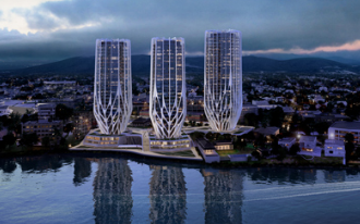 扎哈哈迪德为布里斯班的河滨揭示了三座摩天大楼
