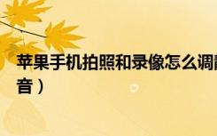 苹果手机拍照和录像怎么调静音（苹果手机微信拍照怎么静音）