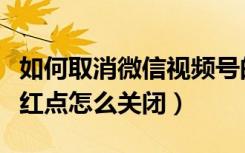 如何取消微信视频号的小红点（微信视频号小红点怎么关闭）