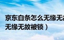 京东白条怎么无缘无故锁了（为什么京东白条无缘无故被锁）