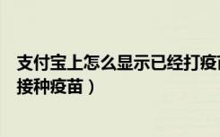 支付宝上怎么显示已经打疫苗了（支付宝健康码怎么显示已接种疫苗）