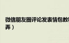 微信朋友圈评论发表情包教程（微信朋友圈评论表情包怎么弄）