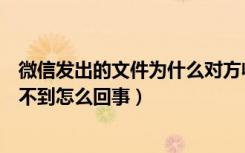 微信发出的文件为什么对方收不到（微信文件发出去别人收不到怎么回事）