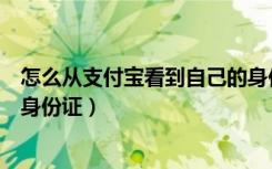 怎么从支付宝看到自己的身份证号（怎么在支付宝看自己的身份证）