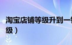 淘宝店铺等级升到一钻要多少单（淘宝店铺等级）