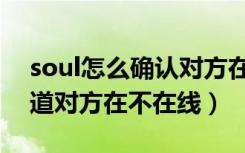 soul怎么确认对方在不在线（在soul怎么知道对方在不在线）