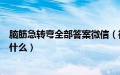 脑筋急转弯全部答案微信（微信一图一词脑筋急转弯答案是什么）