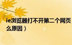 ie浏览器打不开第二个网页（电脑ie浏览器打不开网页是什么原因）