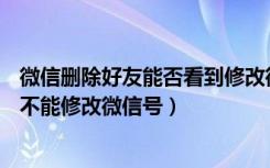 微信删除好友能否看到修改微信号（IOS版微信6.6.0为什么不能修改微信号）