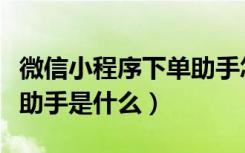 微信小程序下单助手怎么弄（微信小程序开发助手是什么）