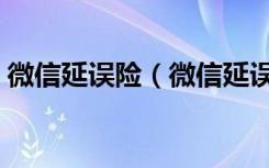 微信延误险（微信延误险不能买了怎么回事）