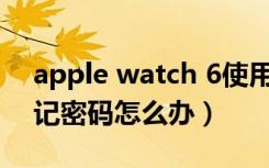 apple watch 6使用技巧（apple watch忘记密码怎么办）