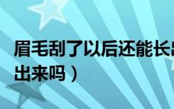 眉毛刮了以后还能长出来吗（眉毛刮了还能长出来吗）