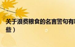 关于浪费粮食的名言警句有哪些（浪费粮食的名言警句有哪些）
