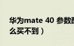 华为mate 40 参数配置（华为mate40为什么买不到）