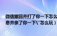 微信撤回并打了你一下怎么设置的（微信