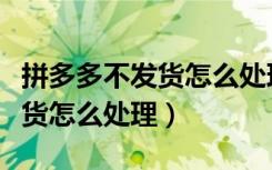 拼多多不发货怎么处理不想退单（拼多多不发货怎么处理）