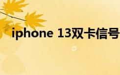 iphone 13双卡信号（iphone13双卡吗）