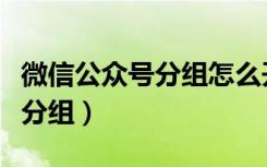 微信公众号分组怎么开（微信公众号怎么设置分组）