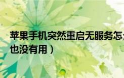 苹果手机突然重启无服务怎么办（苹果手机突然无服务重启也没有用）