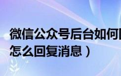 微信公众号后台如何回复消息（微信公众平台怎么回复消息）