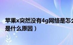 苹果x突然没有4g网络是怎么回事（苹果手机连不上4g网络是什么原因）