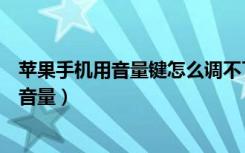 苹果手机用音量键怎么调不了了（苹果手机侧键突然调不了音量）