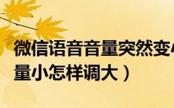 微信语音音量突然变小怎么回事（微信语音音量小怎样调大）