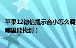 苹果12微信提示音小怎么调大声（微信语音小怎么调大声在哪里能找到）