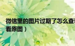 微信里的图片过期了怎么查看原图（微信图片过期了怎么查看原图）