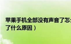 苹果手机全部没有声音了怎么回事（苹果手机怎么没有声音了什么原因）