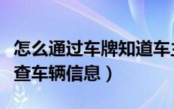 怎么通过车牌知道车主的信息（怎么通过车牌查车辆信息）