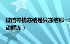 微信零钱冻结是只冻结那一笔吗（微信零钱冻结后多久能自动解冻）