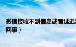 微信接收不到信息或者延迟怎么办（微信延迟收到信息怎么回事）