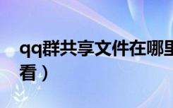 qq群共享文件在哪里（微信群共享文件怎么看）