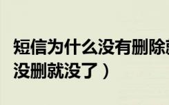 短信为什么没有删除就不见了（短信怎么自己没删就没了）