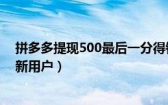 拼多多提现500最后一分得钻石（拼多多提现500需要几个新用户）