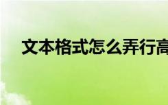 文本格式怎么弄行高（文本格式怎么弄）