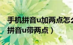 手机拼音u加两点怎么打出来（手机怎么打出拼音u带两点）