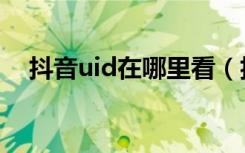 抖音uid在哪里看（抖音uid是什么意思）