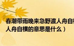 春潮带雨晚来急野渡人舟自横含义（春潮带雨晚来急野渡无人舟自横的意思是什么）