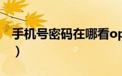 手机号密码在哪看oppo（手机号密码在哪看）