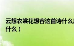 云想衣裳花想容这首诗什么意思（云想衣裳花想容的全诗是什么）