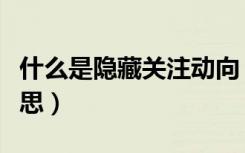 什么是隐藏关注动向（隐藏关注动向是什么意思）