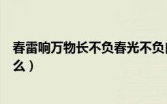 春雷响万物长不负春光不负自己（春雷响万物长的意思是什么）