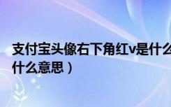 支付宝头像右下角红v是什么意思（支付宝头像有个灰色v是什么意思）