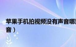 苹果手机拍视频没有声音哪里问题（苹果手机拍视频没有声音）