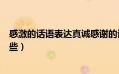 感激的话语表达真诚感谢的话（表达感谢感激感恩的话有哪些）